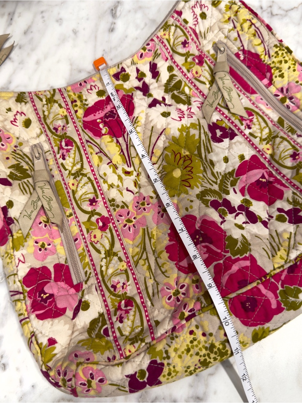 Vera Bradley Floral Quilted Pink Purse Shoulder Bag Make Me Blush Retired Print - Picture 6 of 6